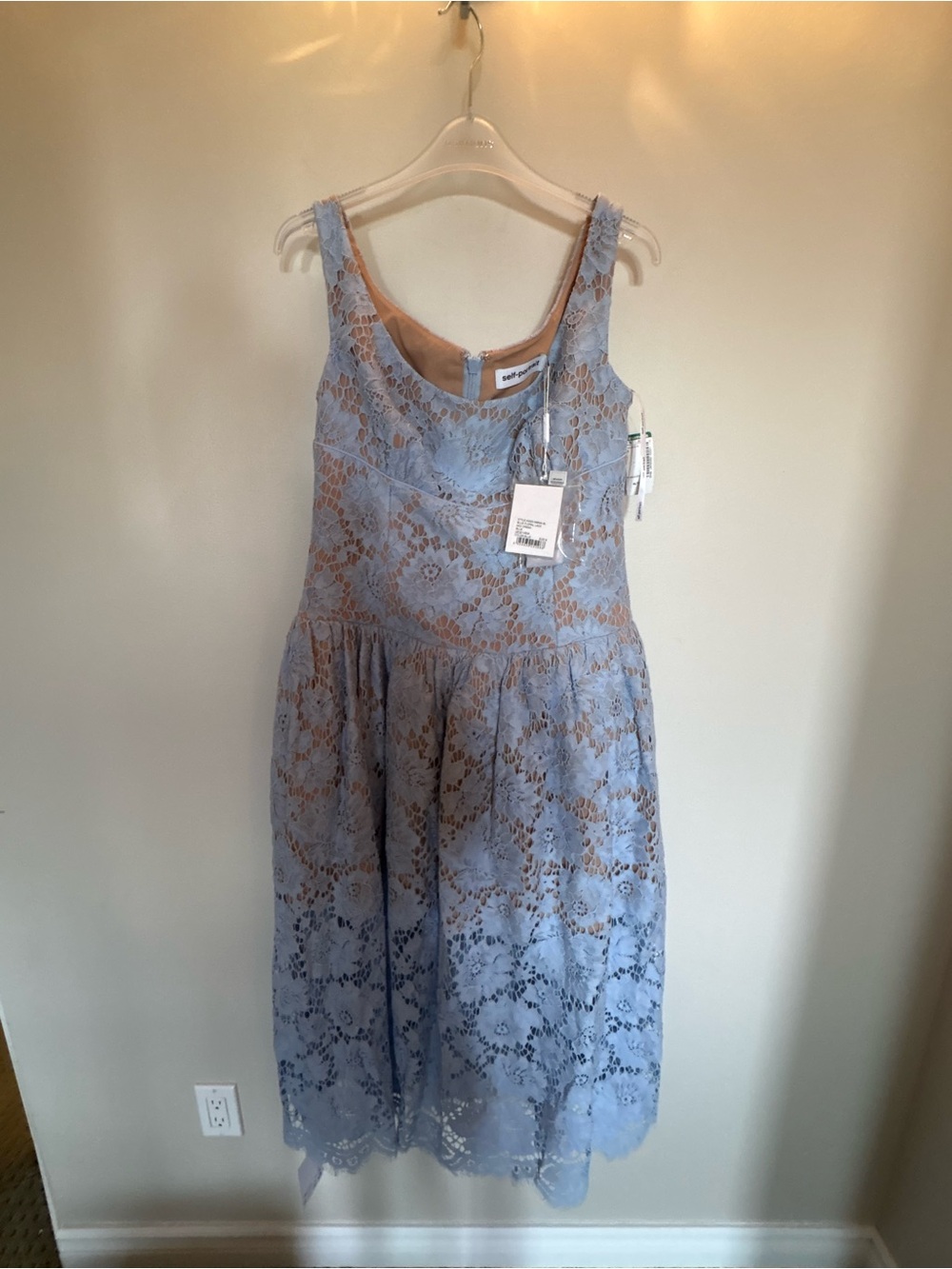 NWT- Sel - Portrait Light Blue Lace Midi Dress size 8 - Picture 4 of 16